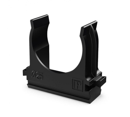 Крепёж-клипса для труб Полистирол черная д25 (100шт/1000шт уп/кор)  PR.02725ч  Промрукав