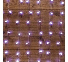 Гирлянда "Светодиодный Дождь" 1,5*1,5 м, с насадками шарики, свечение с динамикой, прозрачный провод, 230 В, диоды Белый  235-045  NEON-NIGHT