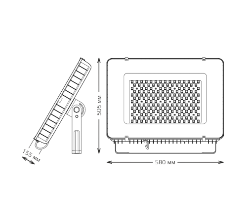 Прожектор светодиодный Qplus 400W 48000lm 6500K 175-265V IP65 графитовый  690511400  Gauss