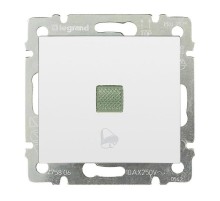 Valena Белый Выключатель без фиксации с подсветкой с символом звонка 10A 250В  774215  Legrand