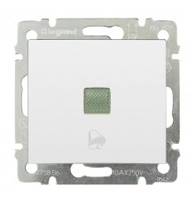 Valena Белый Выключатель без фиксации с подсветкой с символом звонка 10A 250В  774215  Legrand