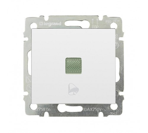 Valena Белый Выключатель без фиксации с подсветкой с символом звонка 10A 250В  774215  Legrand