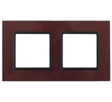 14-5102-25 Рамка на 2 поста, стекло, Эра Elegance, бордо+антр  Б0034497  ЭРА