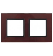 14-5102-25 Рамка на 2 поста, стекло, Эра Elegance, бордо+антр  Б0034497  ЭРА