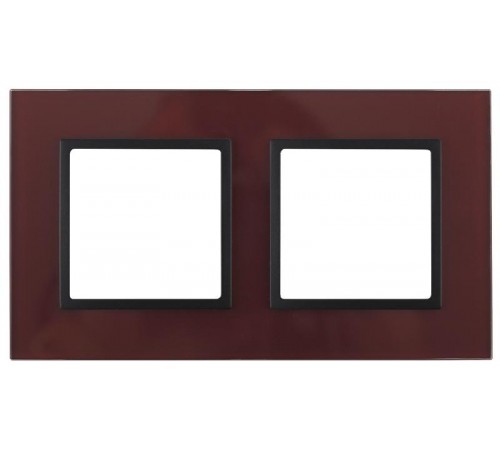 14-5102-25 Рамка на 2 поста, стекло, Эра Elegance, бордо+антр  Б0034497  ЭРА