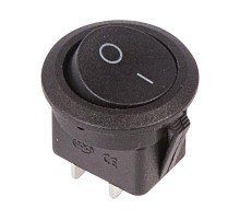 Выключатель клавишный круглый 250V 6А (2с) ON-OFF черный  36-2550  REXANT