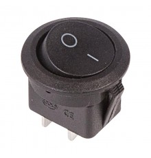 Выключатель клавишный круглый 250V 6А (2с) ON-OFF черный  36-2550  REXANT