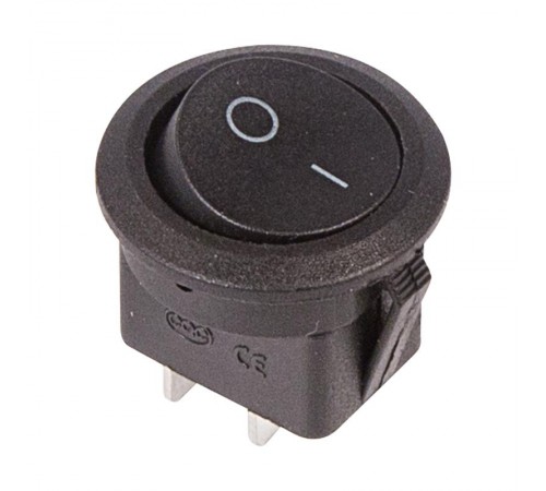 Выключатель клавишный круглый 250V 6А (2с) ON-OFF черный  36-2550  REXANT