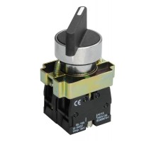 LAY5-BJ25, 1НО+1НЗ, на 2 положения с фиксацией I-O, длинная рукоятка, хром, d22мм, переключатель  (ЭТ)  ET012097  Электротехник