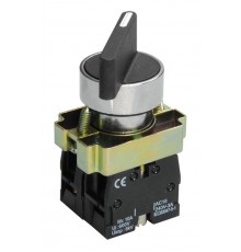 LAY5-BJ25, 1НО+1НЗ, на 2 положения с фиксацией I-O, длинная рукоятка, хром, d22мм, переключатель  (ЭТ)  ET012097  Электротехник