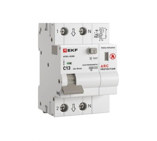 Устройство защиты от дугового пробоя с автоматическим выключателем дифференциального тока (УЗДП + АВДТ) 1P+N 13А 30мА характеристика С тип А 6 кА PROX