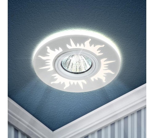 Светильник светодиодный DK LD30 WH /1 декор cо светодиодной подсветкой MR16 220V max 11W белый  Б0046910  ЭРА