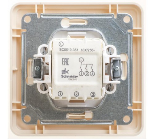 W59 Слоновая кость Выключатель 3-клавишный, 10АХ (в сборе)  VS0510-351-28  SE