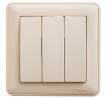 W59 Слоновая кость Выключатель 3-клавишный, 10АХ (в сборе)  VS0510-351-28  SE