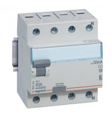 Выключатель дифференциальный (УЗО) TX3 4п 25А 30мА тип AC  403008  Legrand