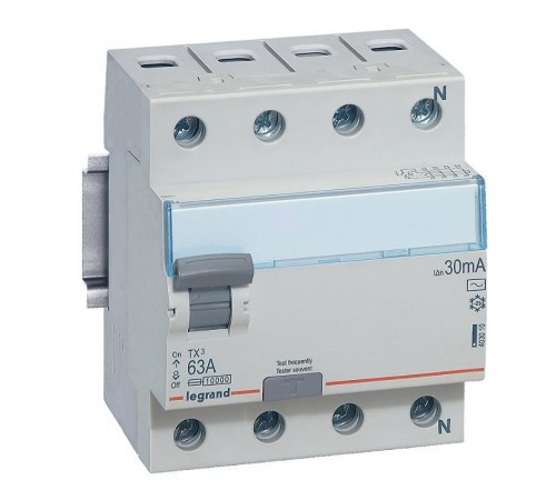 Выключатель дифференциальный (УЗО) TX3 4п 25А 30мА тип AC  403008  Legrand