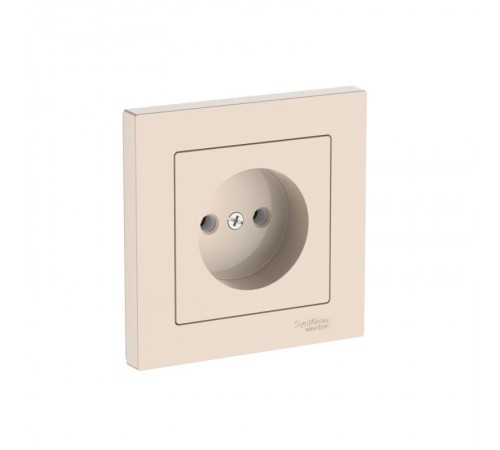 AtlasDesign Бежевый Розетка без заземления, 16А, (в сборе с рамкой), быстрозажимные клеммы  ATN000240S  SE