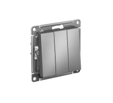 AtlasDesign Сталь Выключатель 3-клавишный сх.1+1+1, 10АХ, механизм  ATN000931  SE