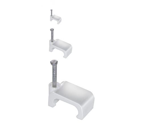 Скоба 12мм плоская пластиковая (20шт)   USK21-12-020  IEK