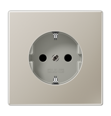 Штепсельная розетка SCHUKO 16А / 250В с защитными шторками, пружинные зажимы; металл; нержавеющая сталь; Edelstahl  ES1520KI  Jung