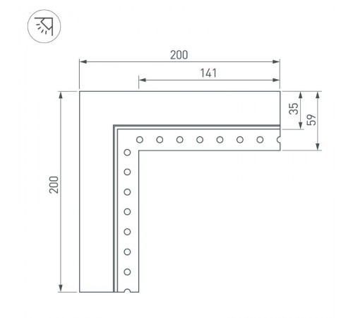 Угол SL-LINIA32-FANTOM-EDGE внутренний (arlight, Металл)  030100  Arlight