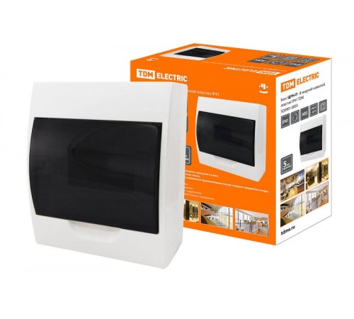 Бокс пластиковый навесной ЩРН-П-8 модулей  IP41   SQ0901-0003  TDM