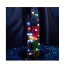 Гирлянда линейная Лед шарики, 30 LED 3м, мультиколор, батарейки 3*АА,  IP 20,  шнур 0,5м ,CL565  48612  FERON