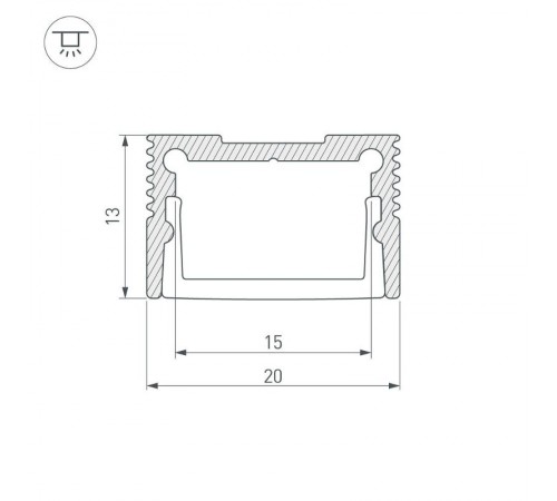 Профиль SL-SLIM20-H13-2000 ANOD  023721  Arlight