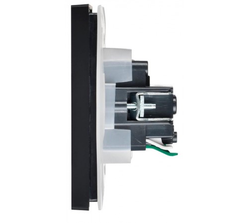 FORTE&PIANO Розетка с заземлением, со шторками, с крышкой безвинтовое крепление 16А IP44 FP119 черный  FP-R16-16-1-44-K02  IEK