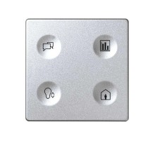 Сенсорный 4-кл выключатель с тематической маркировкой Т2, алюминий  8000644-093  Simon