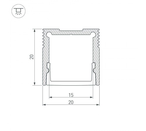 Профиль SL-SLIM20-H20-2000 BLACK (Arlight, Алюминий)  047632  Arlight                        