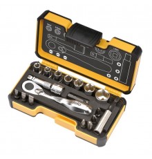 Набор бит SL/PZ/PH и головок с мини трещоткой в кейсе, 18 шт  05771806  Felo