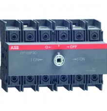Реверсив. рубильник OT125F3C до 125А 3-пол. на DIN-рейку монт. плату (без ручки)  1SCA105037R1001  ABB