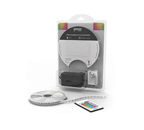 Лента светодиодная Basic в комплекте LED 5050/60 12V 10W/m 700lm/m RGB 10mm IP20 3m 1/50  BT041  Gauss