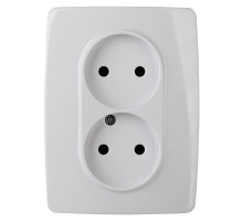 Розетка 2-ая без заземления 16A-250В IP20 винт Эра12 белый  Б0031248  ЭРА