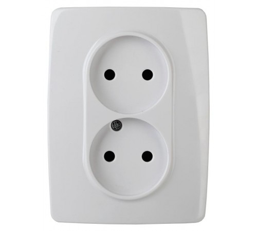 Розетка 2-ая без заземления 16A-250В IP20 винт Эра12 белый  Б0031248  ЭРА