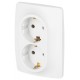 Розетка ЭРА Серия 12 12-2106-01М , 2-ая с заземлением, 16А-250В, белый матовый   Б0065721  ЭРА