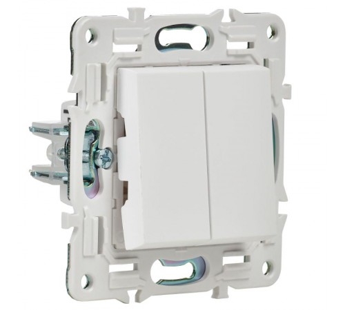 SKANDY Выключатель 2-клавишный 10А SK-V04W арктический белый  SK-V20-0-10-K01  IEK