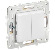 SKANDY Выключатель 2-клавишный 10А SK-V04W арктический белый  SK-V20-0-10-K01  IEK