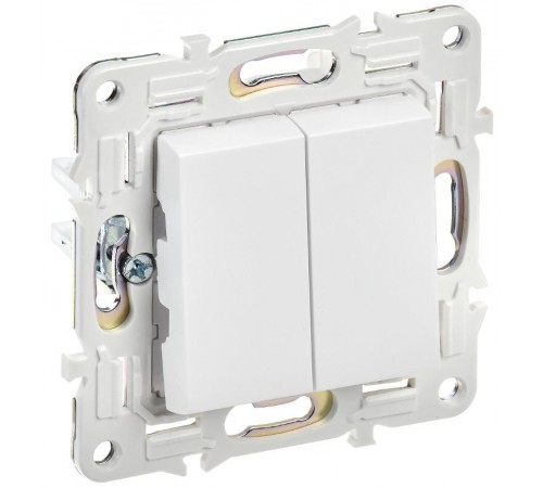 SKANDY Выключатель 2-клавишный 10А SK-V04W арктический белый  SK-V20-0-10-K01  IEK
