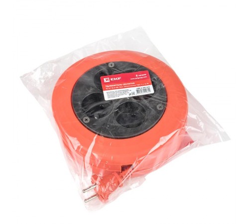 Удлинитель-рулетка 4*5 м без заземления ПВС 2*0,75 10А/2,3кВт PROxima   UBR-6-257-4-5  EKF