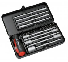 Набор бит SL/PH/Tx/PZ и метрических головок c рукояткой SMART в кейсе, 20 шт  06092036  Felo