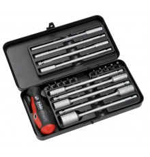Набор бит SL/PH/Tx/PZ и метрических головок c рукояткой SMART в кейсе, 20 шт  06092036  Felo