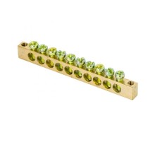 Шина PEN "ноль-земля" (6х9мм) 10 отверстий латунь крепеж по краям EKF PROxima  sn0-63-10-k  EKF