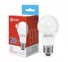 Лампа светодиодная LED-A60-VC 20Вт 230В Е27 6500К 1800Лм  4690612020310  IN HOME