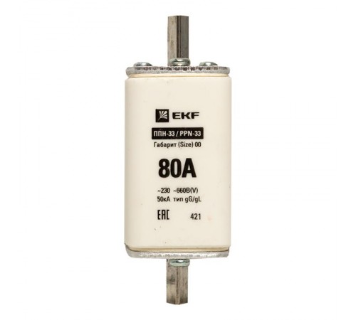 Плавкая вставка ППН-33 160/ 80А габарит 00  fus-33/160/80  EKF