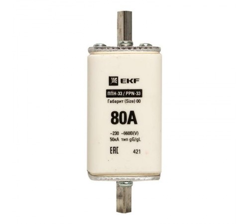 Плавкая вставка ППН-33 160/ 80А габарит 00  fus-33/160/80  EKF