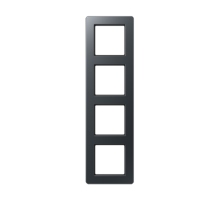 Рамка для вертикальной и горизонтальной установки, 4 поста; термопласт; матовый антрацит; A FLOW  AF584BFANM  Jung