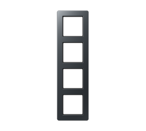 Рамка для вертикальной и горизонтальной установки, 4 поста; термопласт; матовый антрацит; A FLOW  AF584BFANM  Jung