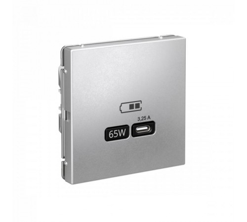ArtGallery Алюминий Розетка USB тип-С 65Вт высокоскор.заряд. QC, PD, механизм  GAL000327  SE